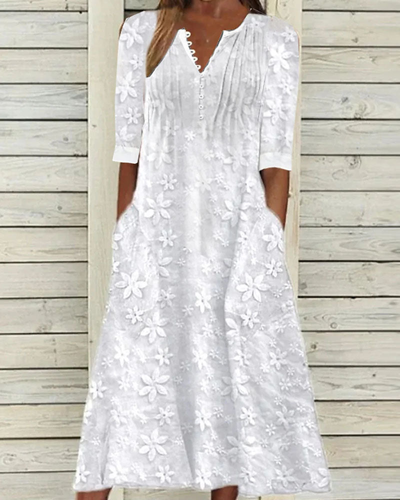 Trendy lace pocket dress