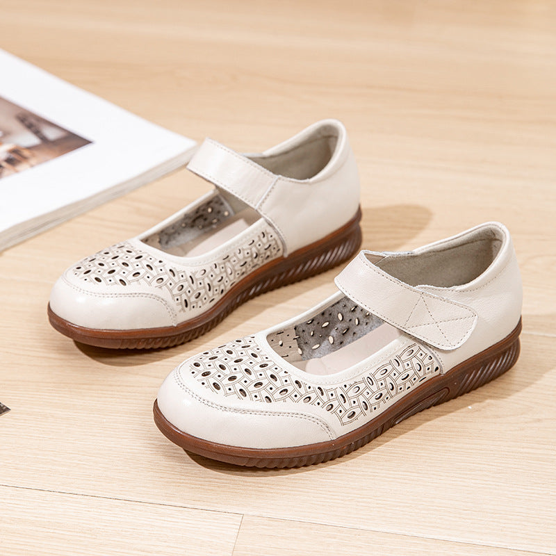 Women's Breathable Closed Toe Hole Genuine Soft Bottom Sandals
