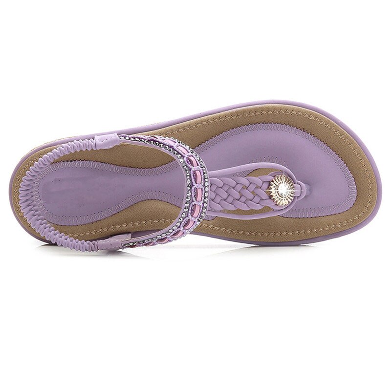 Summer Flat Heels Sandals Women Pearl Bohemia Sandals