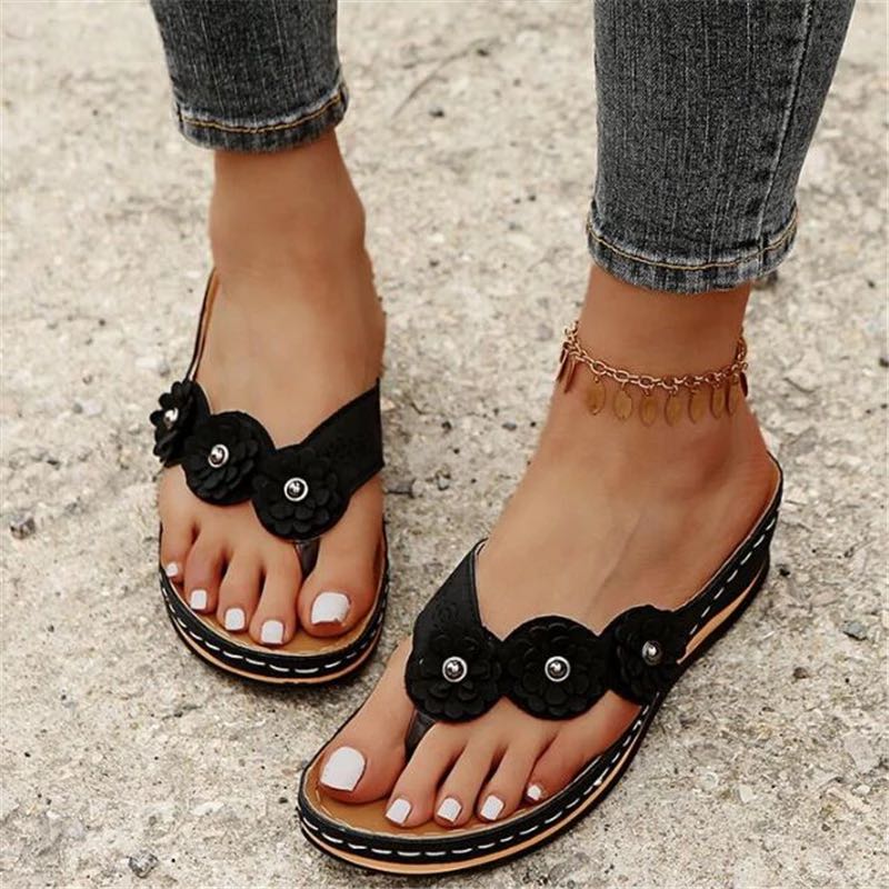 Lightweight Flowers Clip Toe Sandals