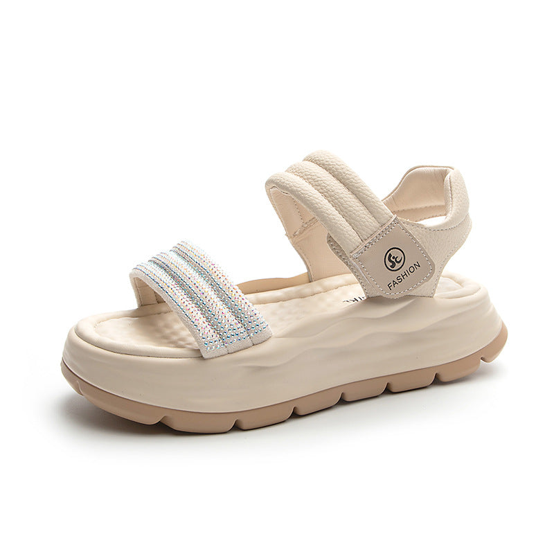 Women's Thick-soled Height Increasing White Summer Breathable Sandals