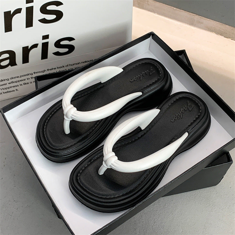 Women's Summer Thick-soled Two-color Matching Flip-flops Comfortable Sandals