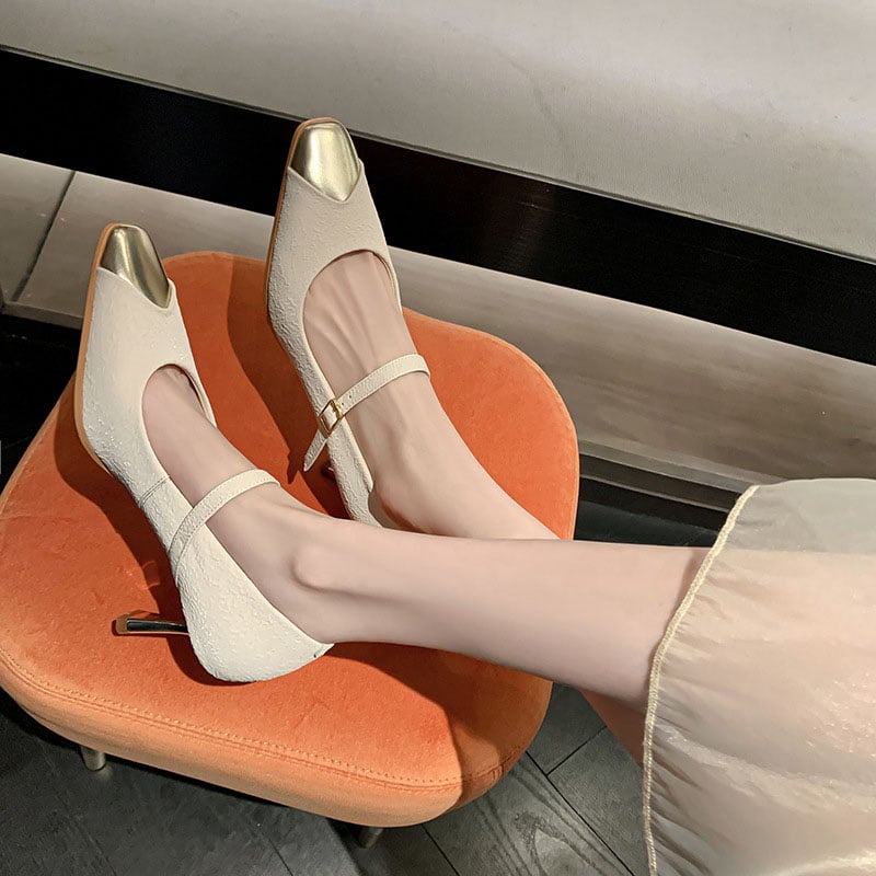 Daeshonda Square Toe Stiletto Mary Jane Shoes