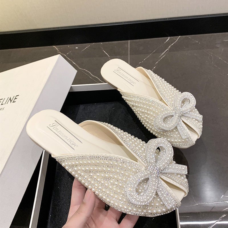 Women's Peep Toe Half For Summer Bowknot Sandals