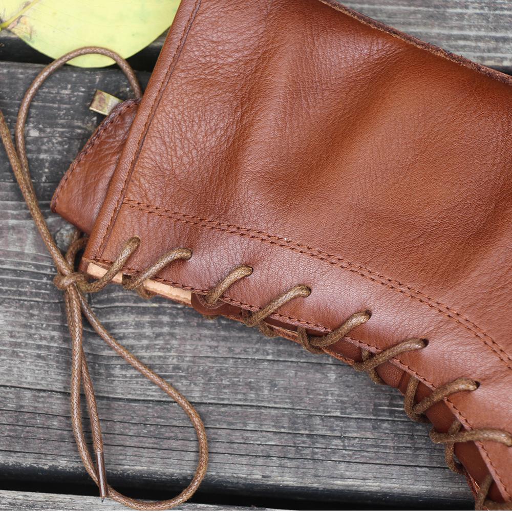 Retro Short Boots Women Handmade Genuine Leather Boots Biker Boots Brown