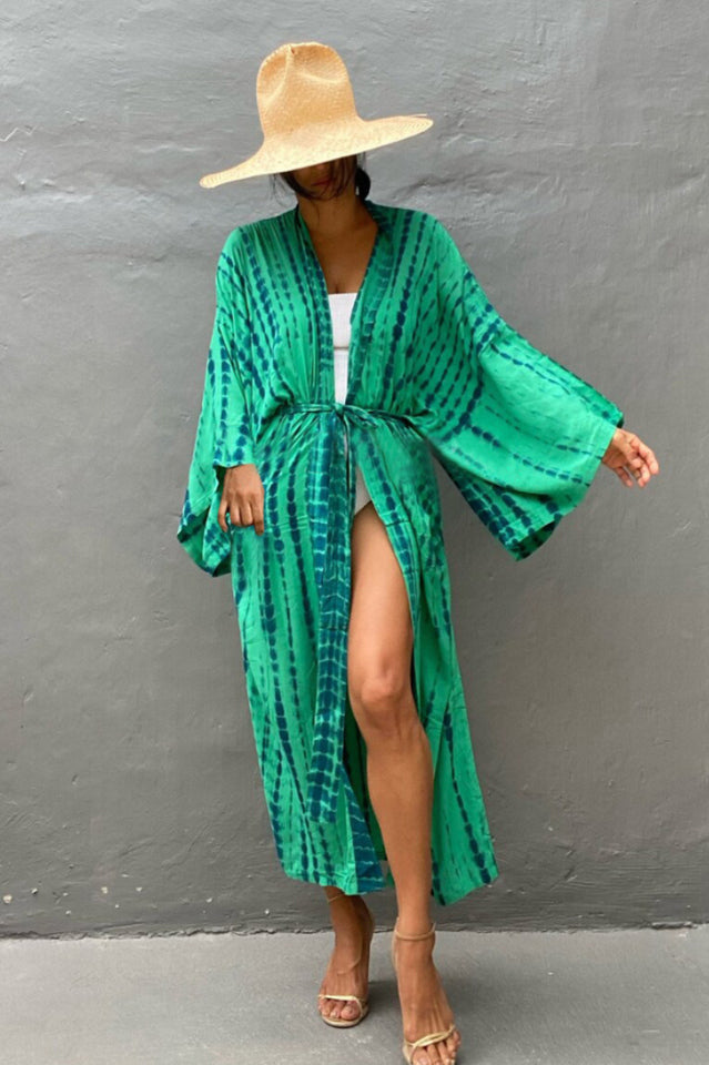 Beach Color Block Printing Cover Up