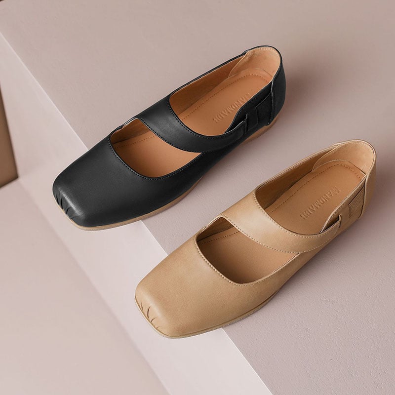 Idoya Square Toe Block Heels Mary Jane Shoes