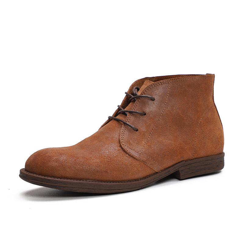 Oxfords For Women Lace Up Flat Sole Ankle Boots Handmade Matte Leather Boots Coffee/Brown