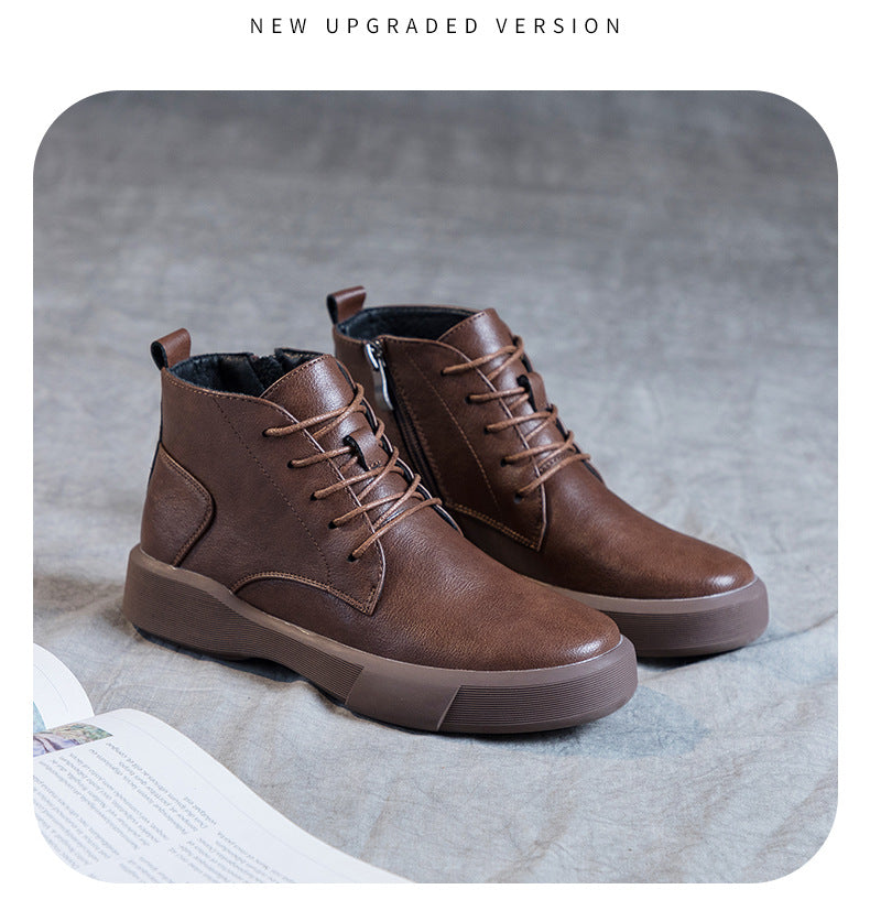 Women Arch Spupport Leather Ankle Boots Warm Femme Short Boots Waterproof Shoes