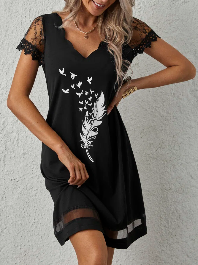 Regular Fit Elegant Short sleeve Knit Dress