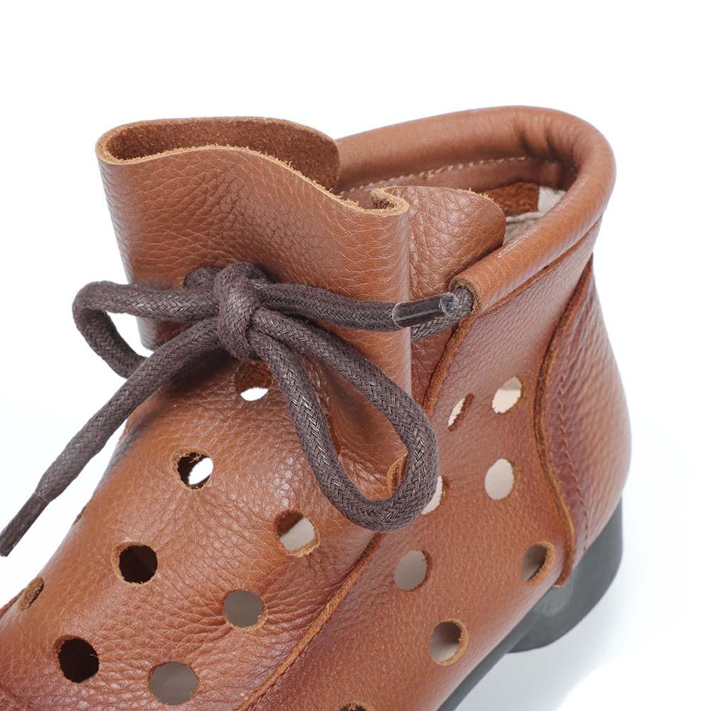 Handmade Summer Boots for Women,Flat Shoes, Gladiator Sandals, Retro Oxford Shoes, Vintage style Leather Shoes Brown/Coffee