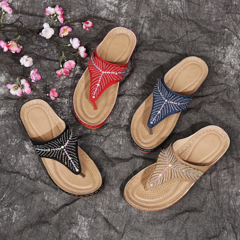 Slope Heel Flip Flops Sandals