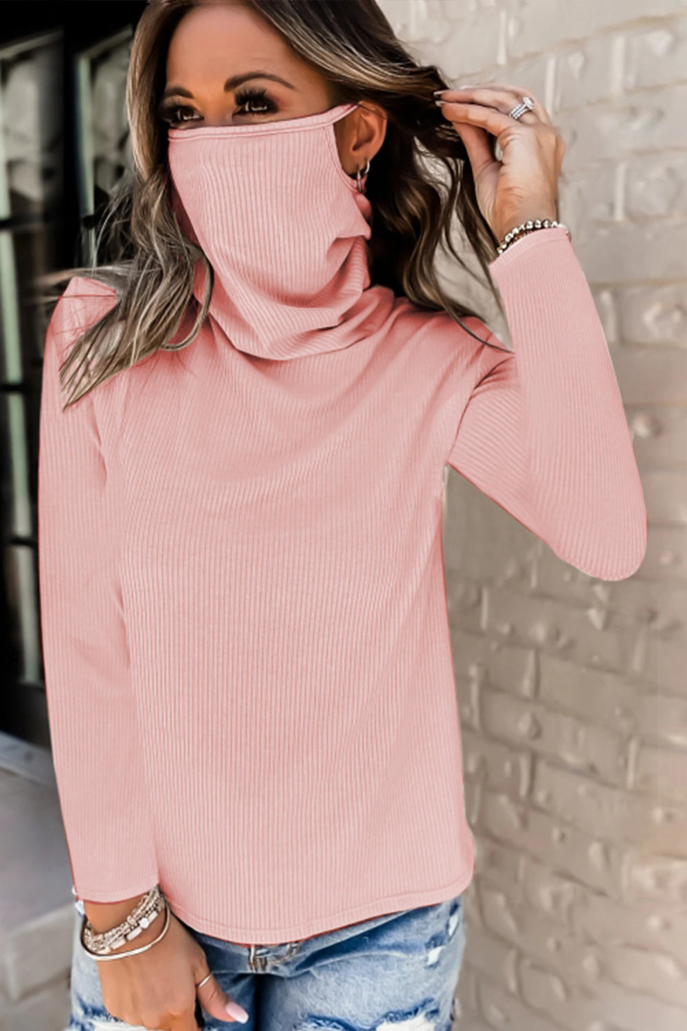 Stacked Collar Mask Fleece Top
