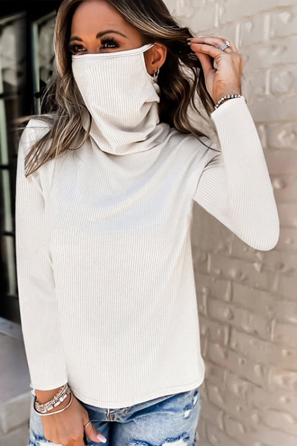 Stacked Collar Mask Fleece Top