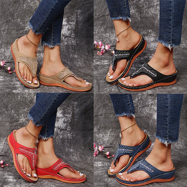 Slope Heel Flip Flops Sandals
