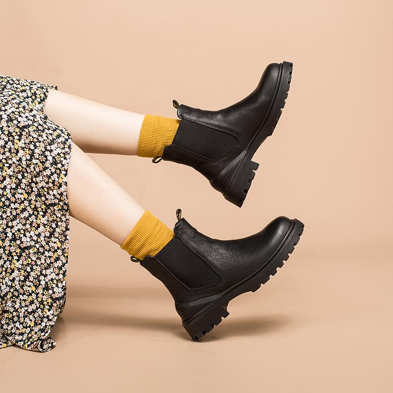 Leather Chelsea Boots Handmade Designer Ankle Boots Black/Coffee