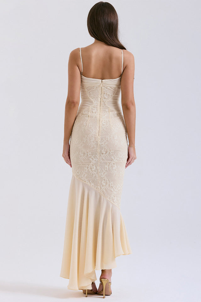 Vanilla Chiffon & Lace Gown