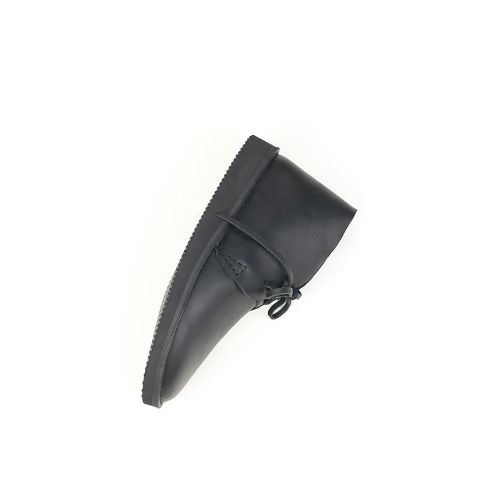 Middle English-Womens Handmade Full Grain Leather Flats Ankle Boots- Black/Brown