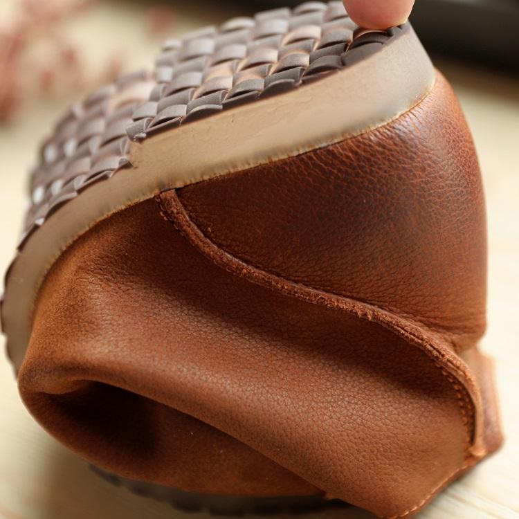 Women Ankle Booties Handmade Leather Low-Heel Square Toe Flat Riding Boots Brown/Black