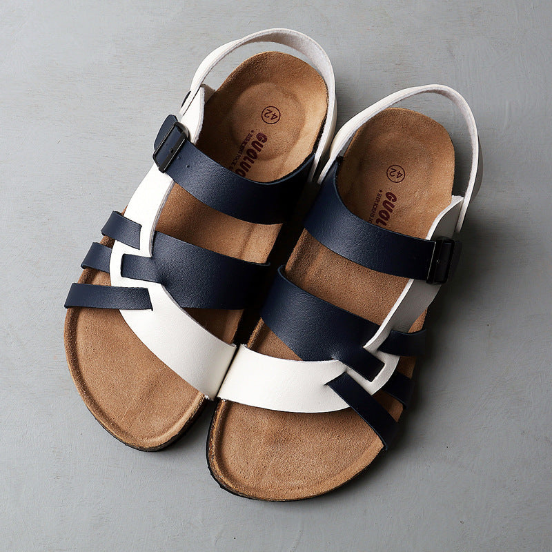 Men's Two-way Summer Large Size Flat Bottom Sandals
