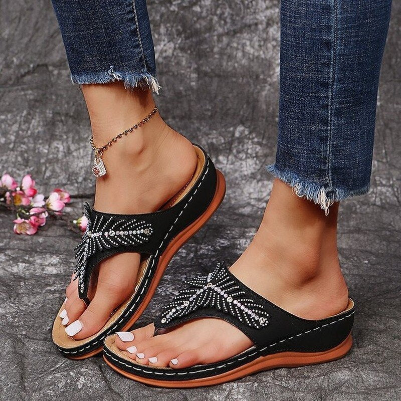 Slope Heel Flip Flops Sandals