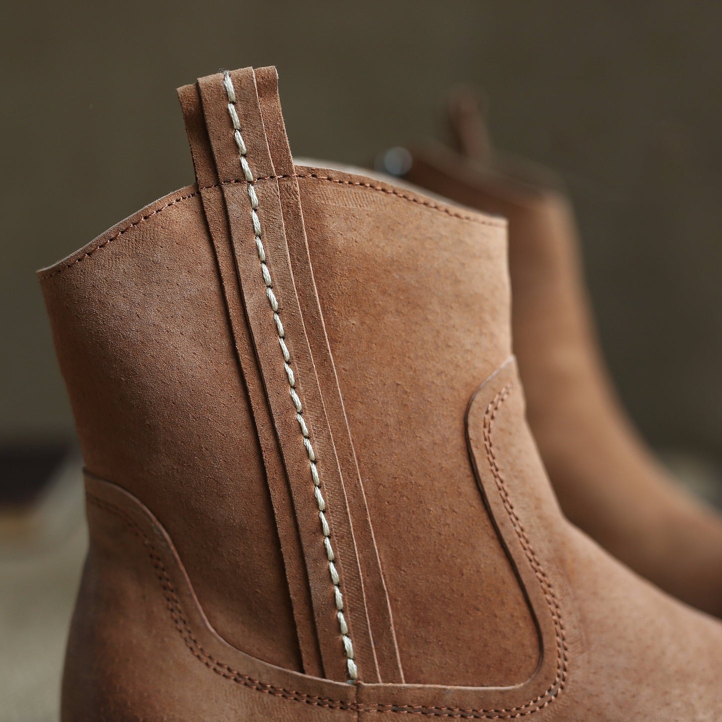 Womens Handmade Leather Ankle Boots Short Boots Side Zipper in Brown/Black