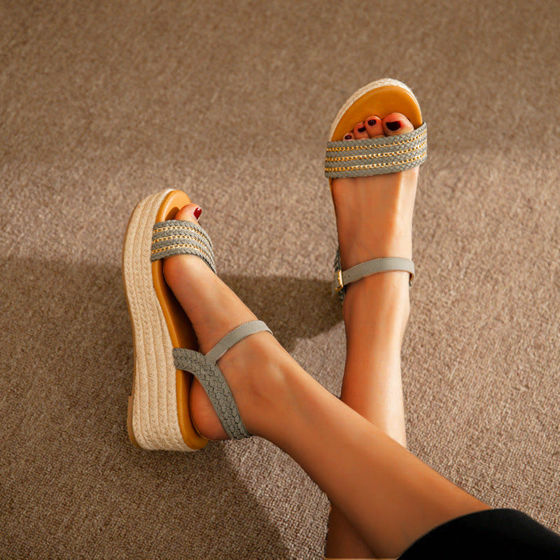 Summer Strap Chain Decorative Platform Fashion Sandals