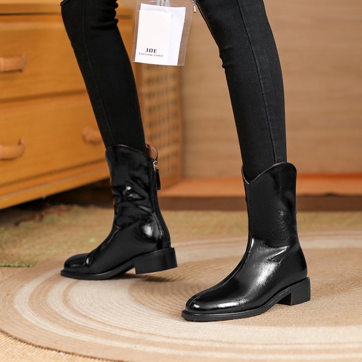 Handmade Genuine Leather Short Boots for Women