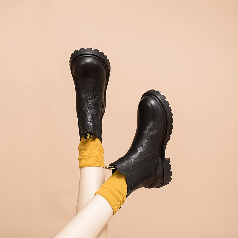 Leather Chelsea Boots Handmade Designer Ankle Boots Black/Coffee