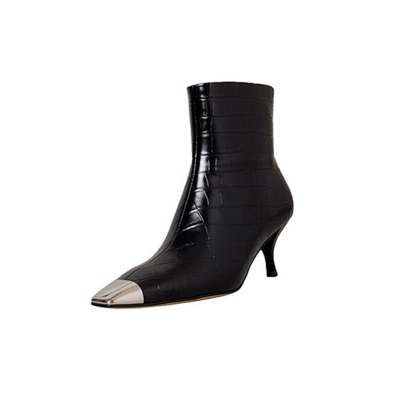 Classic Slimming Boots Elegant Glove-Like Ankle Boots Kitty Heel Side Zipper Boots
