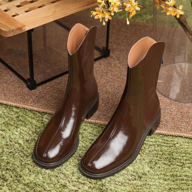 Handmade Genuine Leather Short Boots for Women