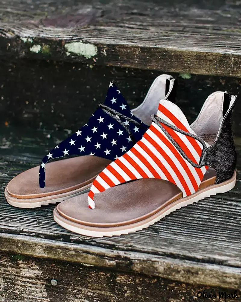 Flag canvas sandals