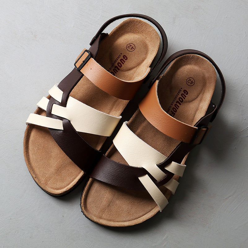 Men's Two-way Summer Large Size Flat Bottom Sandals