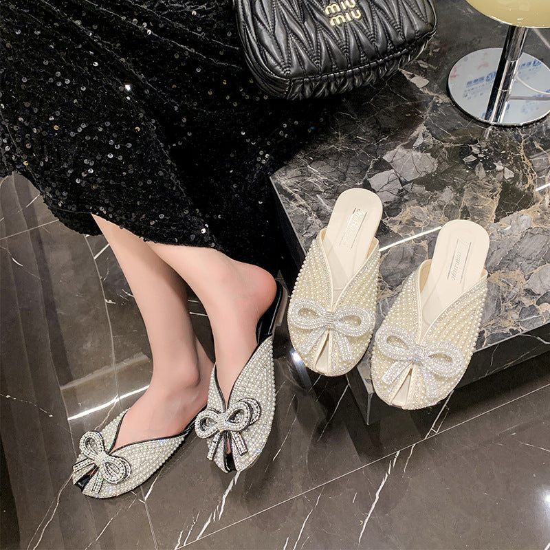 Women's Peep Toe Half For Summer Bowknot Sandals