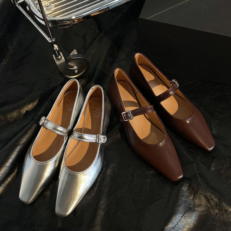 Jaquana Square Toe Block Heels Mary Jane Shoes