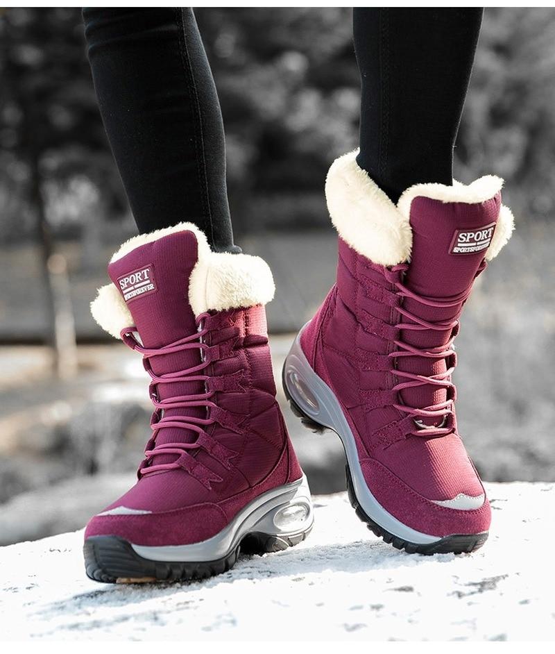 Winter Women Boots Warm Mid-Calf Snow Boots