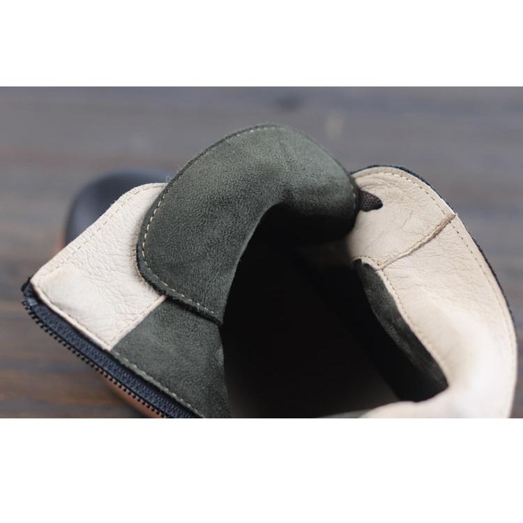 Retro Women Leather Ankle Boots Casual Walking Boots Soft Sole Flats Loafers