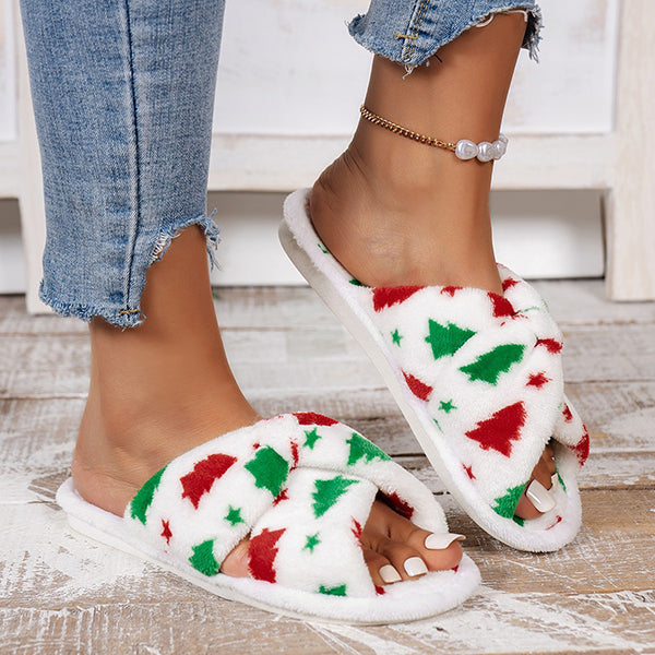 Christmas Warm Fuzzy Flat Slippers