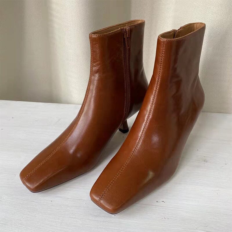 Classic Slimming Boots Elegant Glove-Like Ankle Boots Kitty Heel Side Zipper Boots