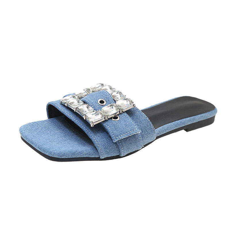 Women's Summer Flat Square Toe Sexy Fashion Sandals