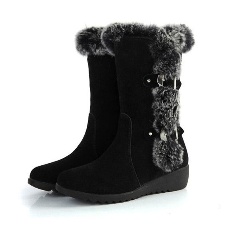 Winter Women Mid Calf Boots High Tube Classic Thick Fleece Models Snow Boots