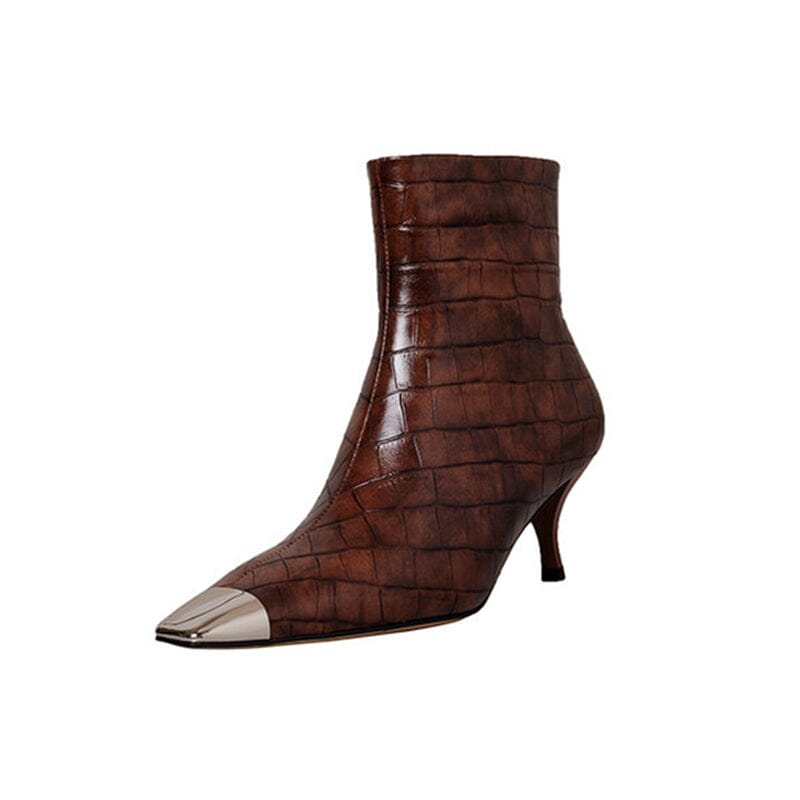 Classic Slimming Boots Elegant Glove-Like Ankle Boots Kitty Heel Side Zipper Boots