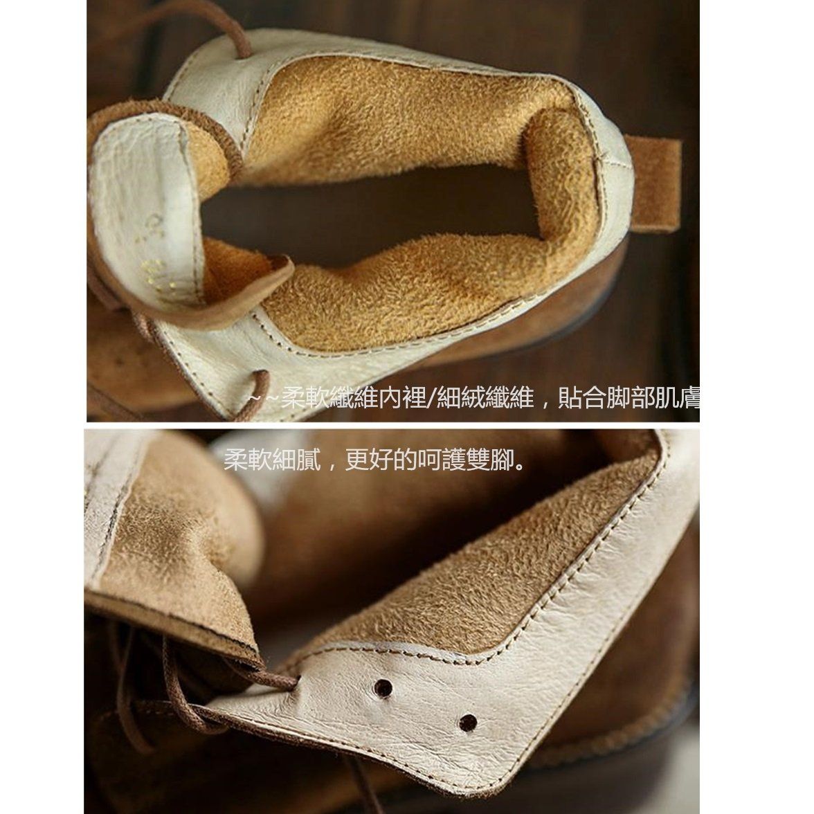 Handmade Brogue Leather Boots Women Midheel Ankle Boots With Lace Brown/Khaki