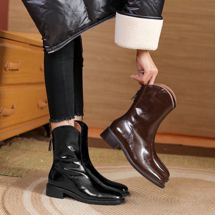 Handmade Genuine Leather Short Boots for Women