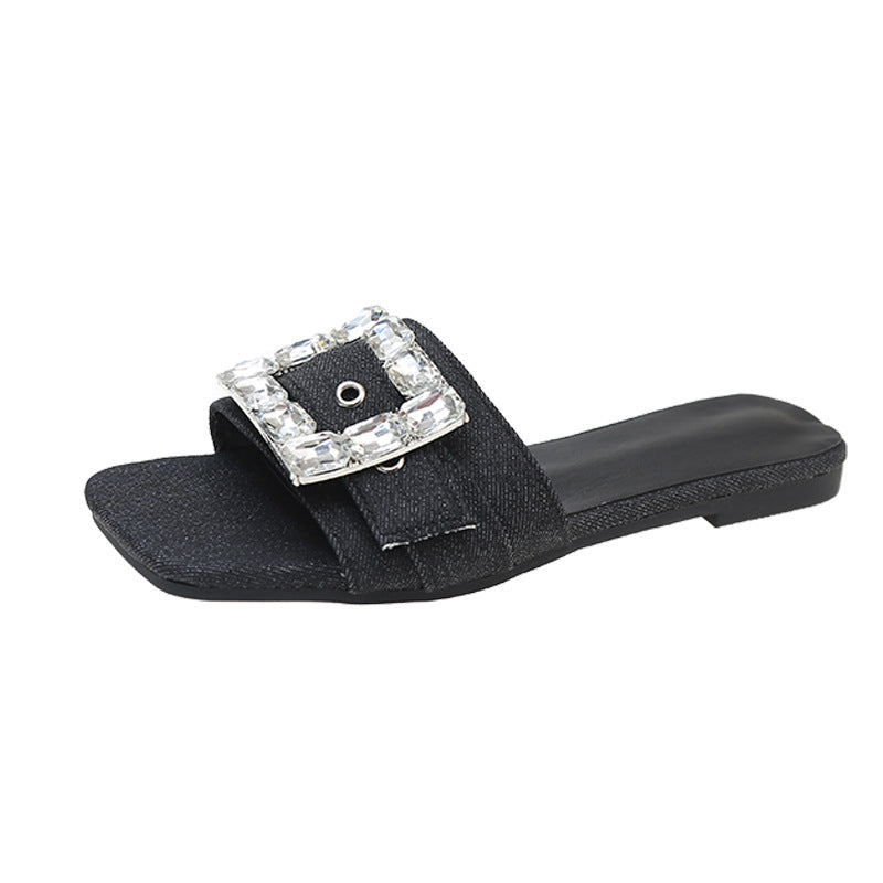 Women's Summer Flat Square Toe Sexy Fashion Sandals
