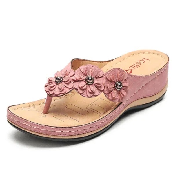 Lightweight Flowers Clip Toe Sandals