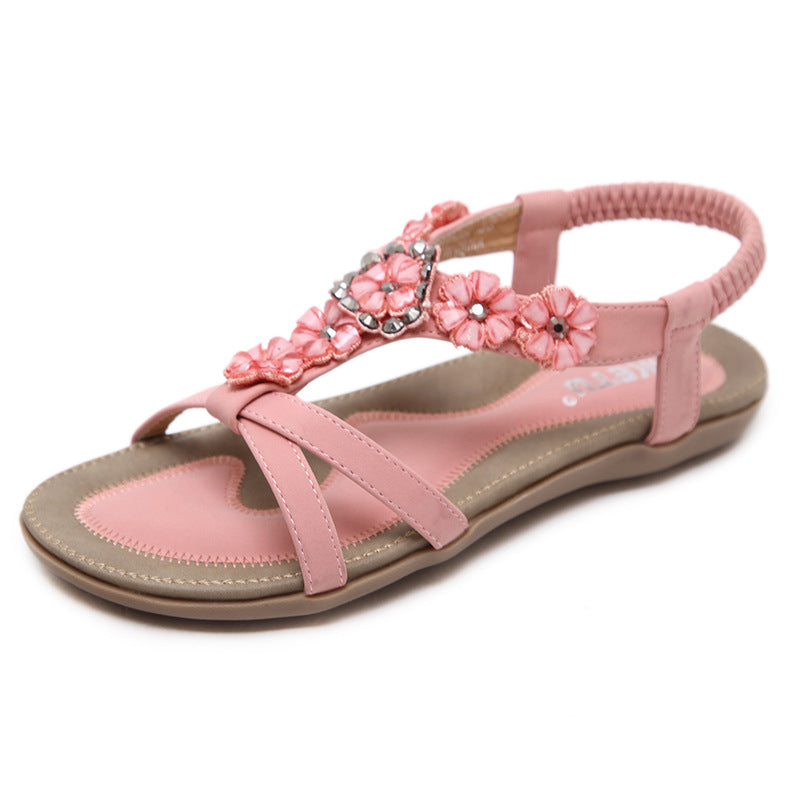 Rhinestones Flats Casual Sandals For Women Dressy