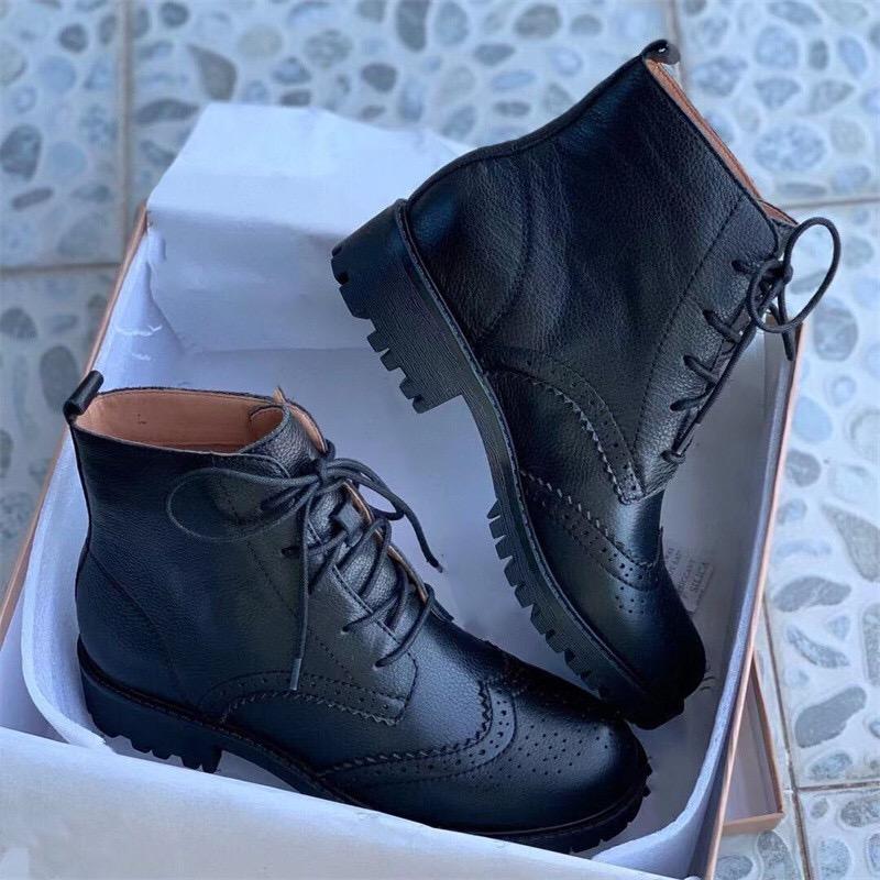 Handmade Suede Leather Wingtip Brogue Boots Black/Khaki