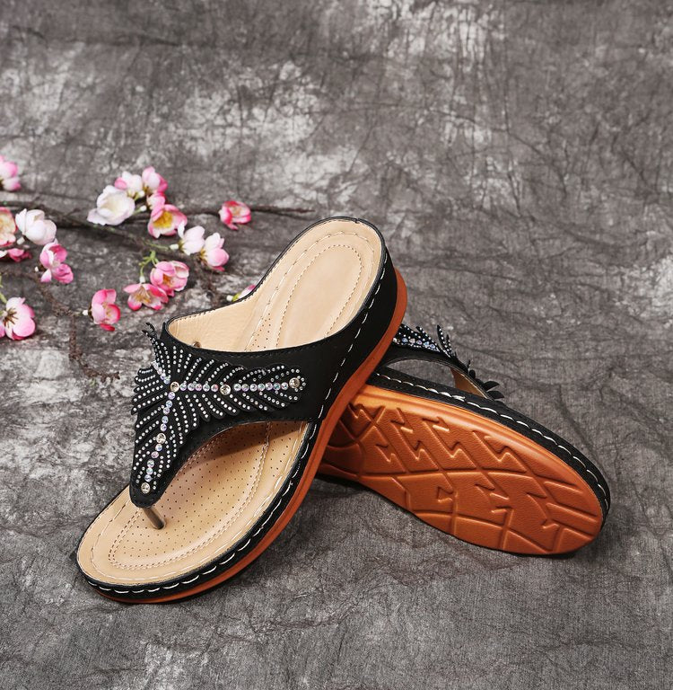 Slope Heel Flip Flops Sandals