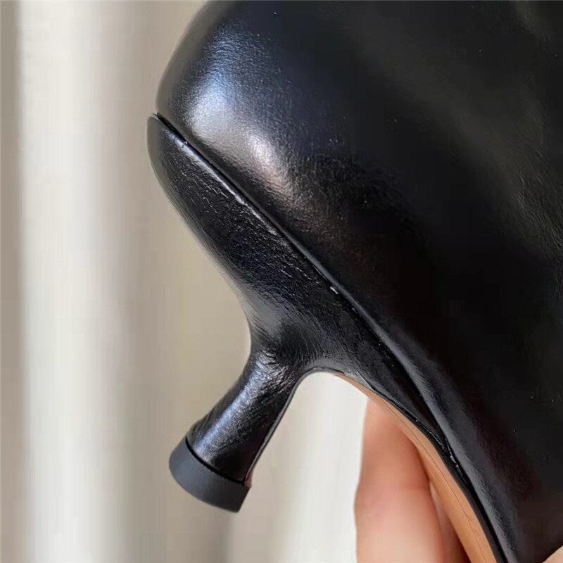 Classic Slimming Boots Elegant Glove-Like Ankle Boots Kitty Heel Side Zipper Boots